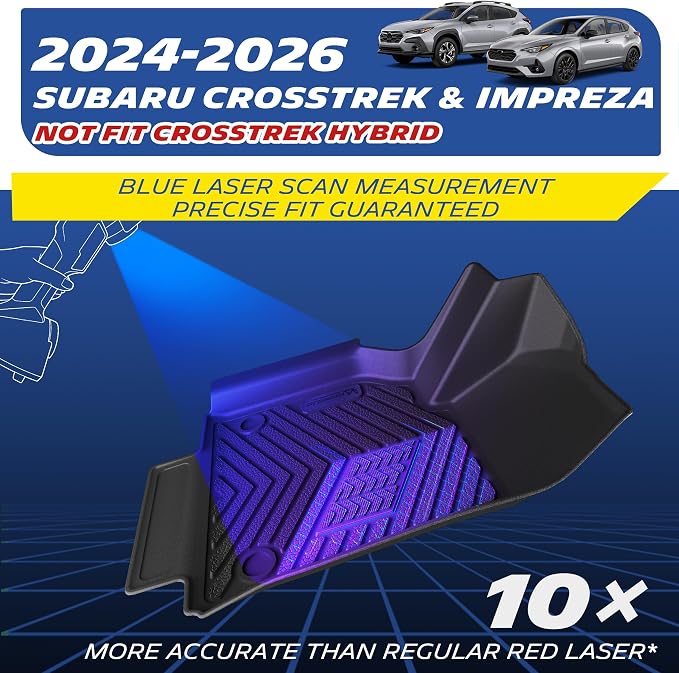 Michelin Floor Mats for 2024-2026 Subaru Crosstrek & Subaru Impreza, Custom Fit, Non-Slip, All-Weather TPE Liner, Not Fit Crosstrek Hybrid, Premier Series Crosstrek & Impreza 1st & 2nd Row