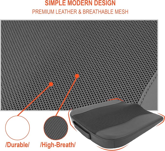 Lofty Aim Car Seat Cushion, Comfort Memory Foam Car Cushions for Driving - Sciatica & Lower Back Pain Relief, Driver Seat Pillow for Auto, Office Chair, Wheelchair - Obsidian Speck Black