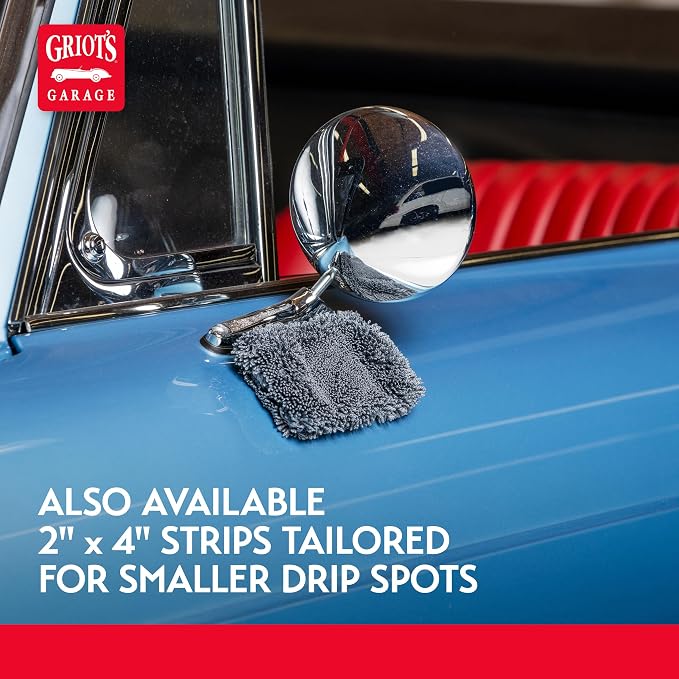 Griot's Garage PFM Trickle Trap, Hyper-Absorbent Car Drying Pads, Prevents Water Spots and Etching, Machine Washable, XL 2" x 12”, Set of 2