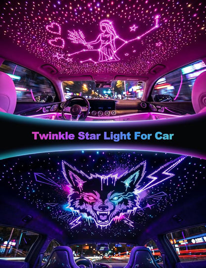 VOLISUN 16W Starlight Headliner Kit for Car,650pcs Fiber Optic Lights,9.8ft Star Lights with Meteor Effect,APP & Remote Control,RGBW Interior Car Lights for Ceiling,Home, Party