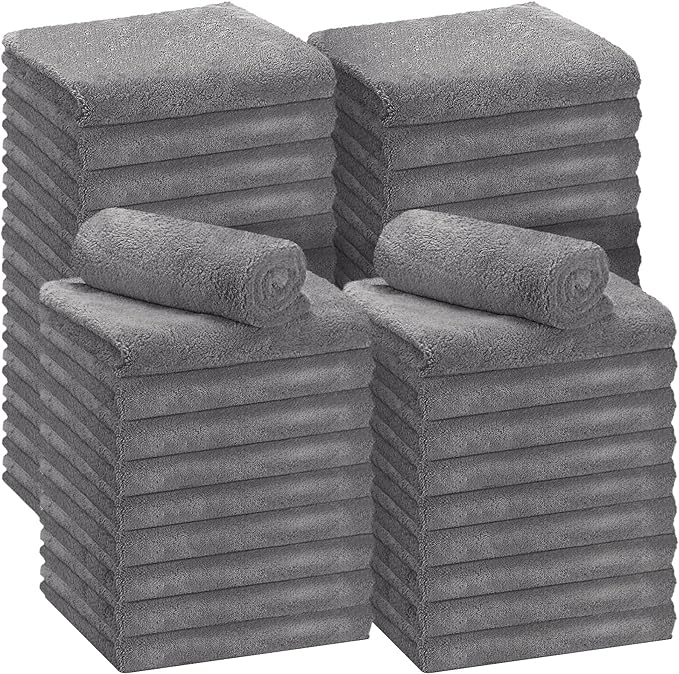 Shimeyao 30 Pcs 16 x 16 Inch Microfiber Towels for Cars, 500 GSM Edgeless Plush Car Detailing Towels, Lint Free Scratch Free Cleaning Cloths for Drying, Washing, Polishing, Waxing, Auto & Home (Gray)