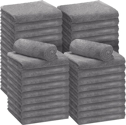 Shimeyao 30 Pcs 16 x 16 Inch Microfiber Towels for Cars, 500 GSM Edgeless Plush Car Detailing Towels, Lint Free Scratch Free Cleaning Cloths for Drying, Washing, Polishing, Waxing, Auto & Home (Gray)