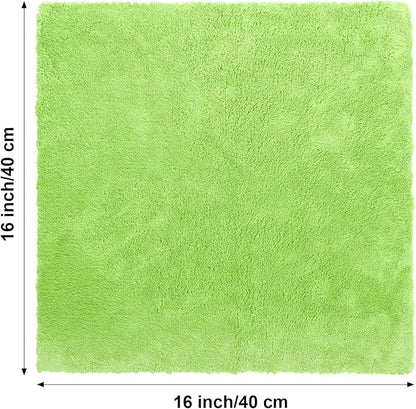 Shimeyao 30 Pcs 16 x 16 Inch Edgeless Microfiber Plush Towels for Cars Detailing Drying Wash Polishing Absorbent Cleaning Cloths, 500 GSM(Green)