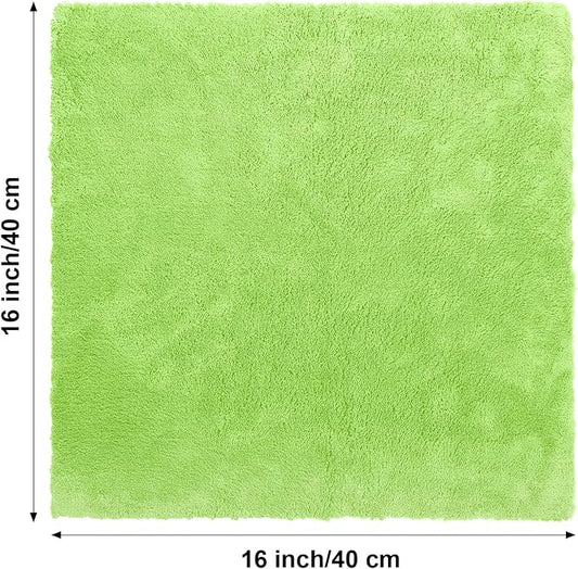 Shimeyao 30 Pcs 16 x 16 Inch Edgeless Microfiber Plush Towels for Cars Detailing Drying Wash Polishing Absorbent Cleaning Cloths, 500 GSM(Green)