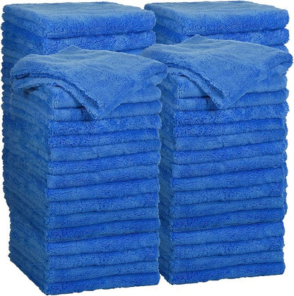 Shimeyao 30 Pcs 16 x 16 Inch Microfiber Towels for Cars, 500 GSM Edgeless Plush Car Detailing Towels, Lint Free Scratch Free Cleaning Cloths for Drying, Washing, Polishing, Waxing, Home (Dark Blue)