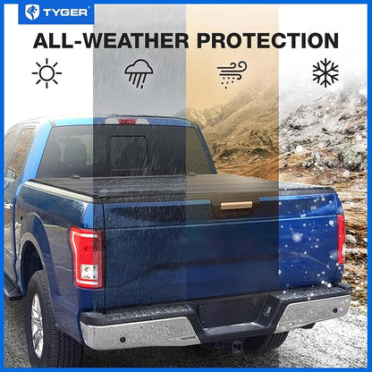 Tyger Auto T4 Flip-Up Low Profile Hard Alloy Truck Bed Tonneau Cover Compatible with 2015-2026 Chevy Canyon GMC Colorado (Not fit Trail Boss) | 5'2" (62") Bed | TG-BC4C4413