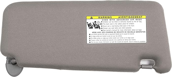 Ezzy Auto Gray Left Driver Side Sun Visor fit for Toyota Camry Without Sunroof 2007 2008 2009 2010 2011