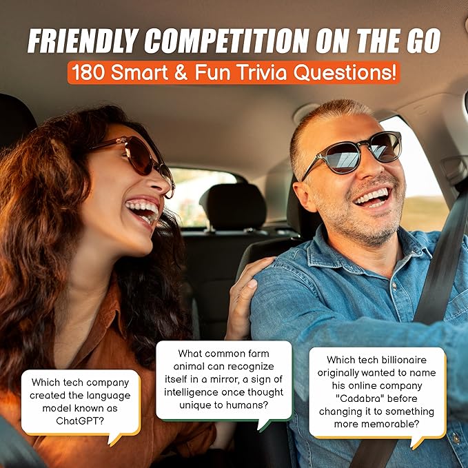 WELL BALANCED Highway Showdown – Fun & Competitive Trivia Car Game for Adults & Teens, Road Trip Travel Essentials