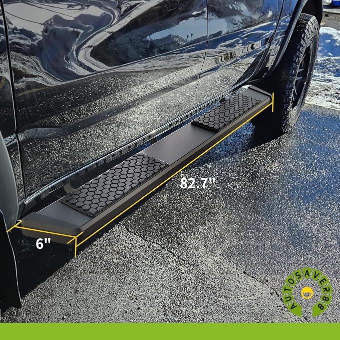 AUTOSAVER88 6 Inches Running Boards Compatible with 2019-2026 Ram 1500 New Body Crew Cab, Stainless Steel Side Steps Black Powder Coated Nerf Bars