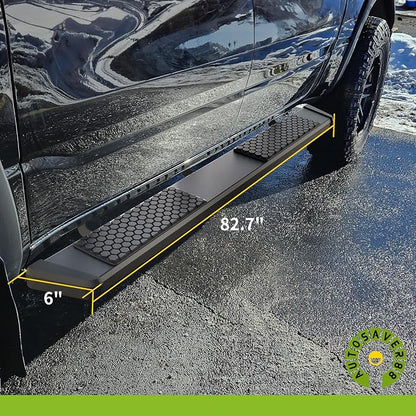 AUTOSAVER88 6 Inches Running Boards Compatible with 2019-2026 Ram 1500 New Body Crew Cab, Stainless Steel Side Steps Black Powder Coated Nerf Bars