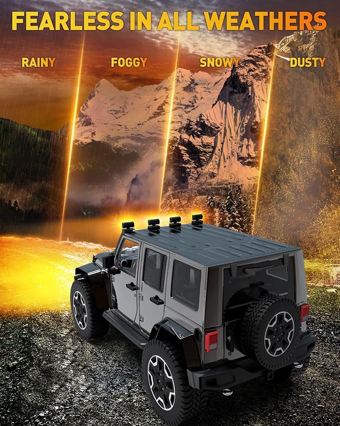 NAOEVO 7 Inch Amber LED Light Bar, 240W 24,000LM Offroad Fog/Driving Lights with Spot Flood Combo, LED Pods for Truck Boat UTV ATV, 2 Pack (Amber)