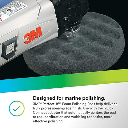 3M Perfect-It Foam Compounding Pad, 05707, 8 in, Hook & Loop Grip, Double-Sided, Polish Pad for Automotive, Professional-Grade Finish
