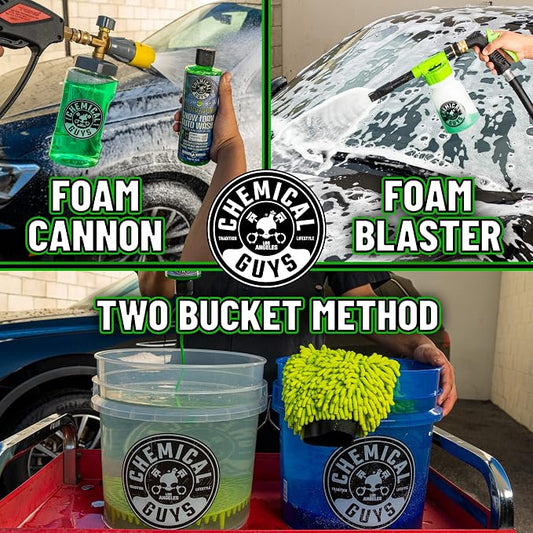 Chemical Guys HOL316 Snow Foam Auto Wash Bundle, Cannon and Gun Soap, Safe for Ceramic Coating, Wax and Sealant, Watermelon and Honeydew Scents, 16 Fl Oz (Pack of 2)