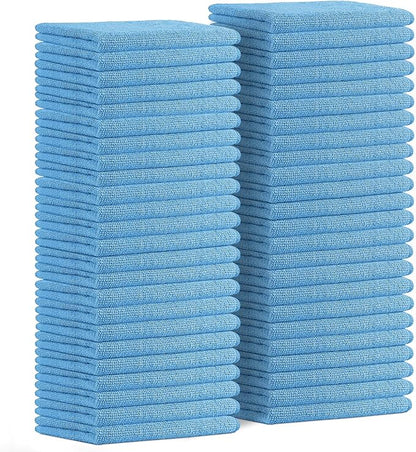 Avalon Towels Microfiber Cleaning Cloths (Value Pack of 48) - Size 16 x 16 Inches, Highly Absorbent Cleaning Rags, Lint Free, Reusable and Washable, Microfiber Towels for Cars