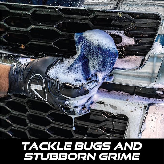 VIKING Mesh Bug Sponge, Car Wash Sponge for Cleaning Bugs and Tar, Royal Blue, 4 inch by 6 inch, 2 Pack