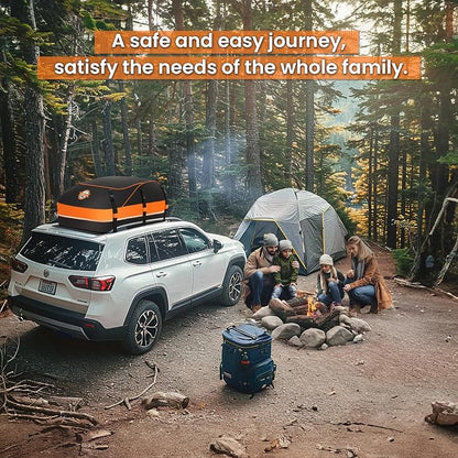 Sailnovo Rooftop Cargo Carrier, 20 Cubic Feet Soft-Shell Cargo Carrier for Top of Vehicle with/Without Roof Rack, Waterproof Car Roof Cargo Carrier with Anti-Slip Mat, Reinforced Straps, Door Hooks