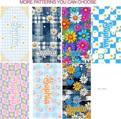 JML Personalized Beach Towel with Name, Custom Flower Beach Towel, Customized Microfiber Pool Towel, Quick Dry & Absorbent Swim Towel for Adult,Mother's Day, Birthday, Summer Holiday,Vacation