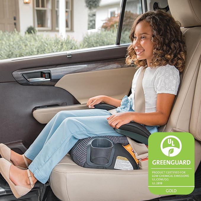 Chicco GoFit ClearTex Plus Backless Booster Car Seat, Latch Attachment, Quick-Release Latch Removal, Portable Car Booster Seat for Children at Least 4 Years Old and 40-110 lbs, Obsidian/Black