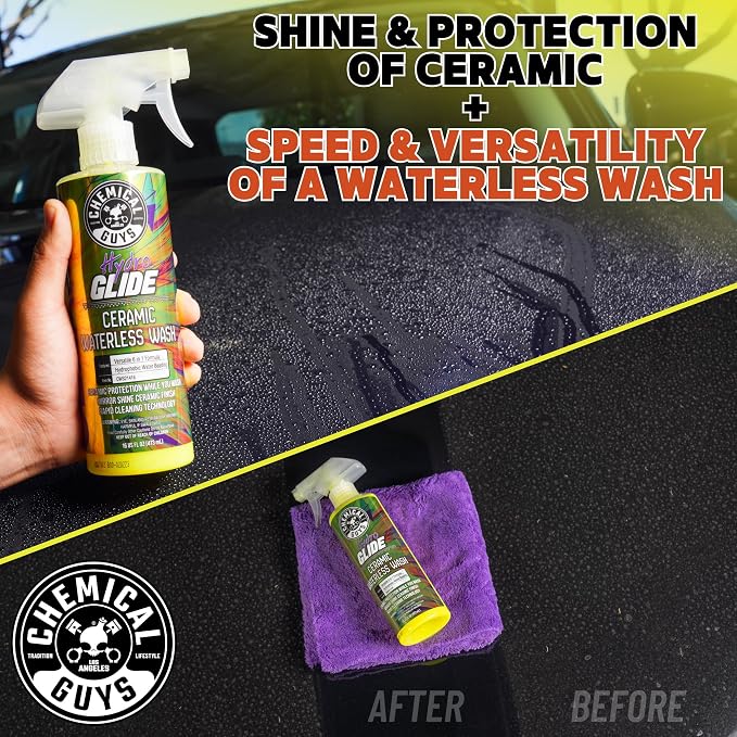 Chemical Guys HydroGlide Ceramic Swift Wipe Waterless Car Wash CWS21416 - Easily Clean, Just Spray & Wipe, Safe for Cars, Trucks, Motorcycles, RVs & More, 16 fl oz