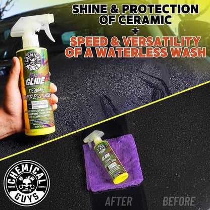 Chemical Guys HydroGlide Ceramic Swift Wipe Waterless Car Wash CWS21416 - Easily Clean, Just Spray & Wipe, Safe for Cars, Trucks, Motorcycles, RVs & More, 16 fl oz