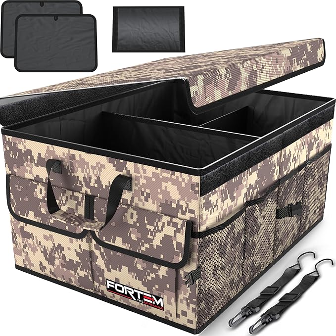 FORTEM Trunk Organizer For SUV Car Trunk Organizer, Foldable Storage, Car Accessories for Women Men, Collapsible Bag, 600D Oxford, Non Slip Bottom, Straps, Soft Cover (50L)