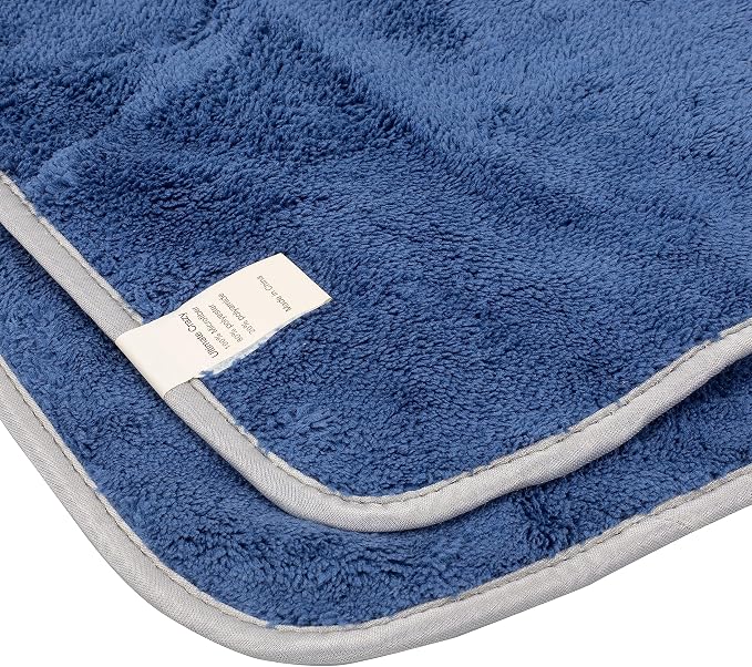 Maxshine 16" x 24" 600GSM Dark Blue Ultimate Crazy Microfiber Towel with Silver Silk Border – Ultra-Soft & Absorbent – Ideal for Car Detailing, Drying & Polishing