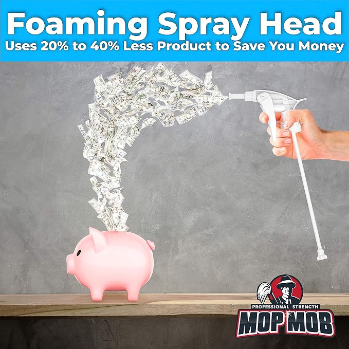 Dirt-Lifting Durable Foaming Spray Heads 5 Pk. Best Heavy Duty Nozzle Replacements for Large 32 Oz Plastic or Glass Bottles. Perfect Foam Nozzles for House and Bathroom Cleaning or Auto Detailing.