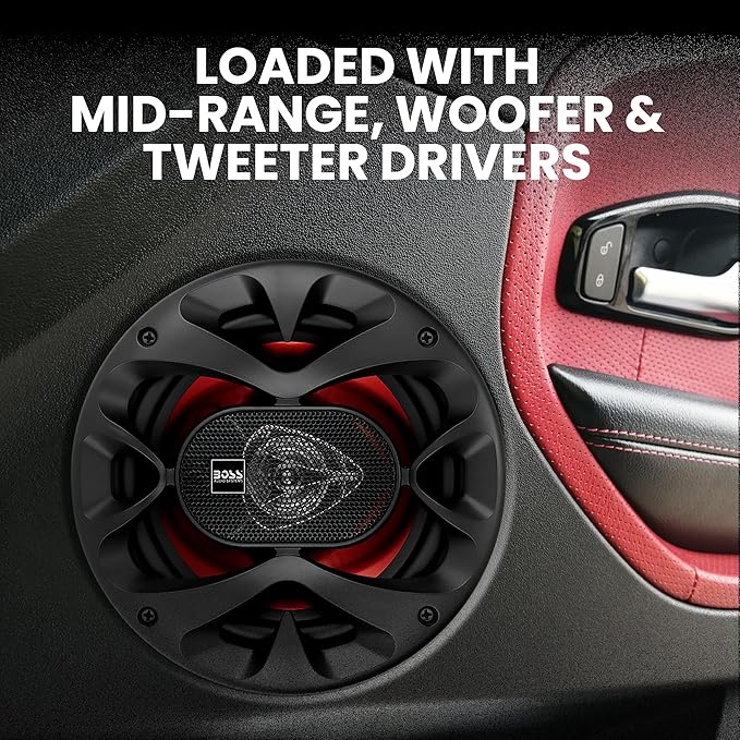 BOSS Audio Systems CH6520 6.5 Inch Car Speakers - 250 Watts Max, 2 Way, Full Range, 1 Inch Tweeter, Coaxial, Sold in Pairs