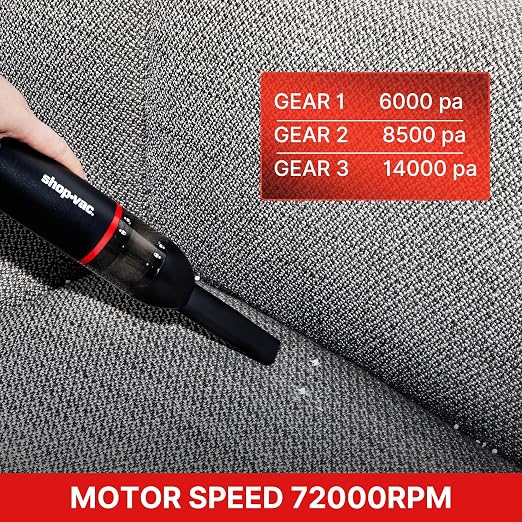 Shop-Vac 2-in-1 Car Vacuum & Air Duster, 14000Pa Blow/Suction Portable Cordless Vacuum, Mini Blower, Handheld & Lightweight with 6 Nozzles, Type-C Rechargeable for Auto/Home/Office