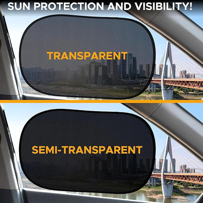 EcoNour Car Window Shades for Baby (4 Pack) | Protects Baby from Window Sun & Heat | Sun Shade Side Windows for Kids | Automotive Sun Protection from UV | Child Safety Accessories | Medium - 20"x12"