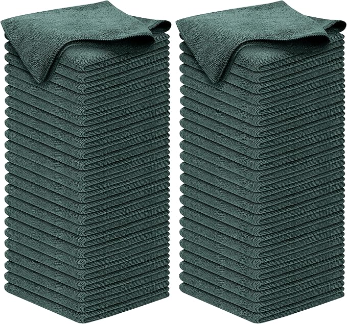 USANOOKS Premium 300GSM Microfiber Cleaning Cloth - 12.5"x12.5" High Performance - 1200 Washes, Ultra Absorbent Microfiber Towels for Cars Undercarriage, Rims & Engine Bay Cleaning - Microfiber Cloth