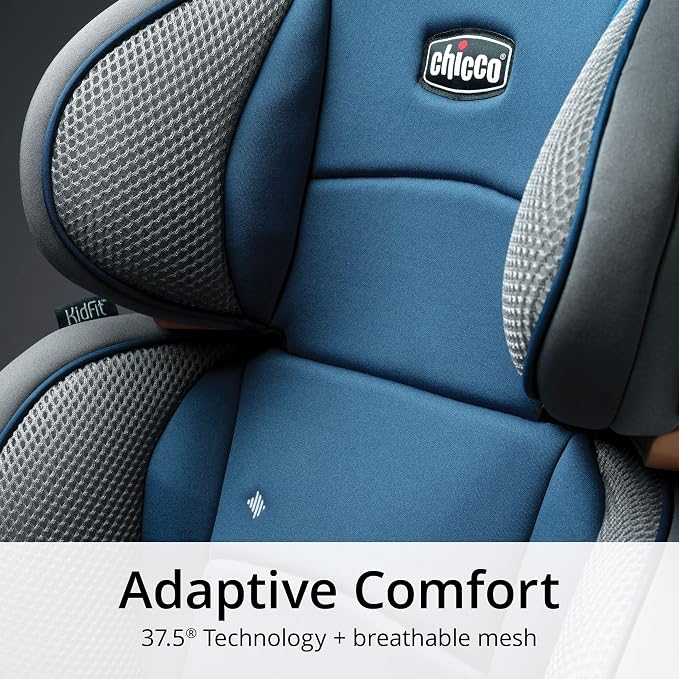 Chicco KidFit Adapt Plus 2-in-1 Belt-Positioning Booster Car Seat, Backless and High Back Booster Seat, for Children Aged 4 Years and up and 40-100 lbs., Vapor/Grey