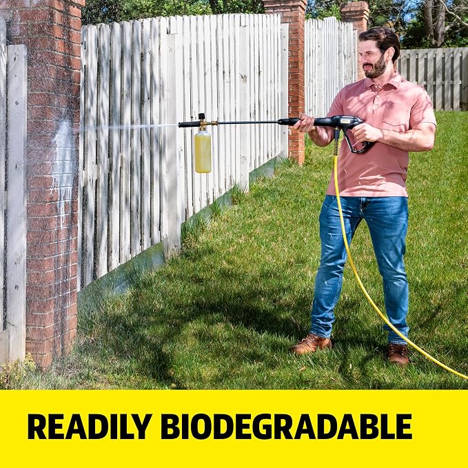 Kärcher House & Siding Cleaner, Removes Dirt, and Grime, Highly Concentrated, Makes up to 40 gal of Cleaner, Readily Biodegradable, For Pressure Washers