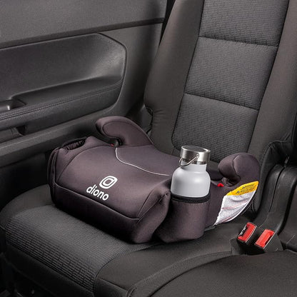 Diono Solana, No Latch, Pack of 2 Backless Booster Car Seats, Lightweight, Machine Washable Covers, Cup Holders, Black