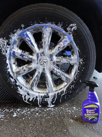 Super Clean Foaming All Wheel Cleaner Safe for All Wheels and Rims Brake Dust Cleaner Grime Eliminator
