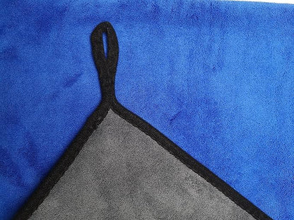 Large Microfiber Drying Towel for Car, Great Thick Soft Plush Towels, 36 x 24inches 800GSM Thickness, Quality, Washable, Absorbency No Scratch Lint Free Drying Towel (36 x 24inches,Grey-Blue,1pack)