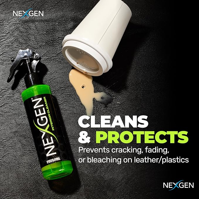 Nexgen Interior Cleaner (16oz) - UV Protection & Residue-Free Professional Finish - On-The-Go Car Detailing - Car Cleaning Supplies - for Leather, Dash, Glass & Upholstery