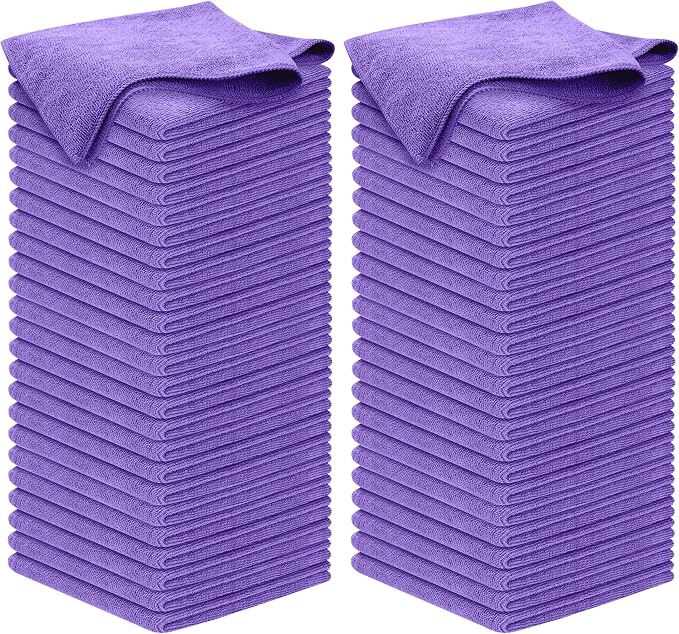 USANOOKS Premium 300GSM Microfiber Cleaning Cloth - 12.5"x12.5" High Performance - 1200 Washes, Ultra Absorbent Microfiber Towels for Cars Undercarriage, Rims & Engine Bay Cleaning - Microfiber Cloth