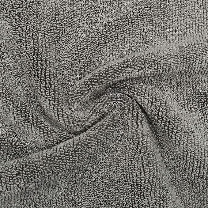 POLYTE Microfiber Cleaning Towel (16x24, 6 Pack, Professional, Blue,Camel,Gray)
