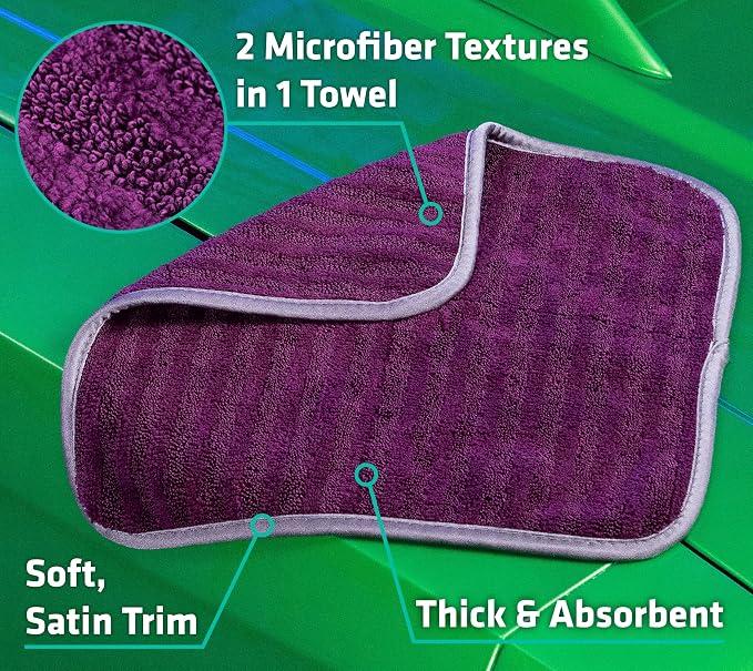 VIKING Microfiber Towels for Cars, Dual-Weave Professional Detailing Towel for Car Cleaning Kit, 14 Inch x 14 Inch, 5 Pack