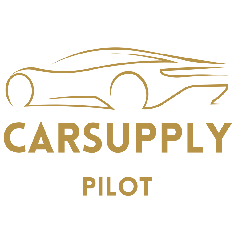 Logo of Carsupply Pilot with a gold car outline on a white background